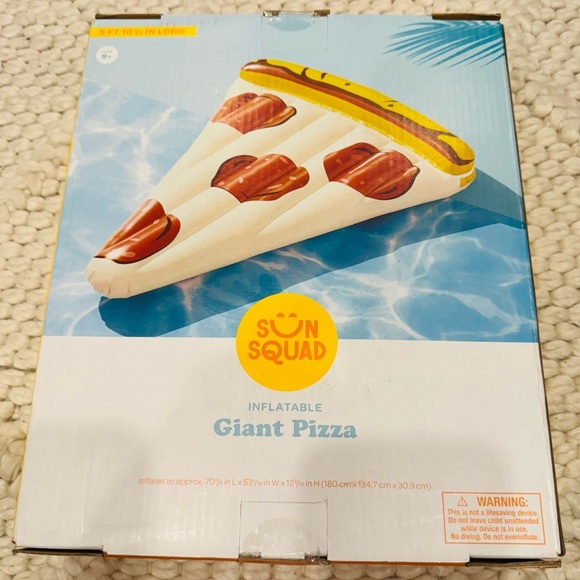 Target Other - RARE NWT Sun Squad for Target inflatable giant pizza floaty — 5’10.875” long